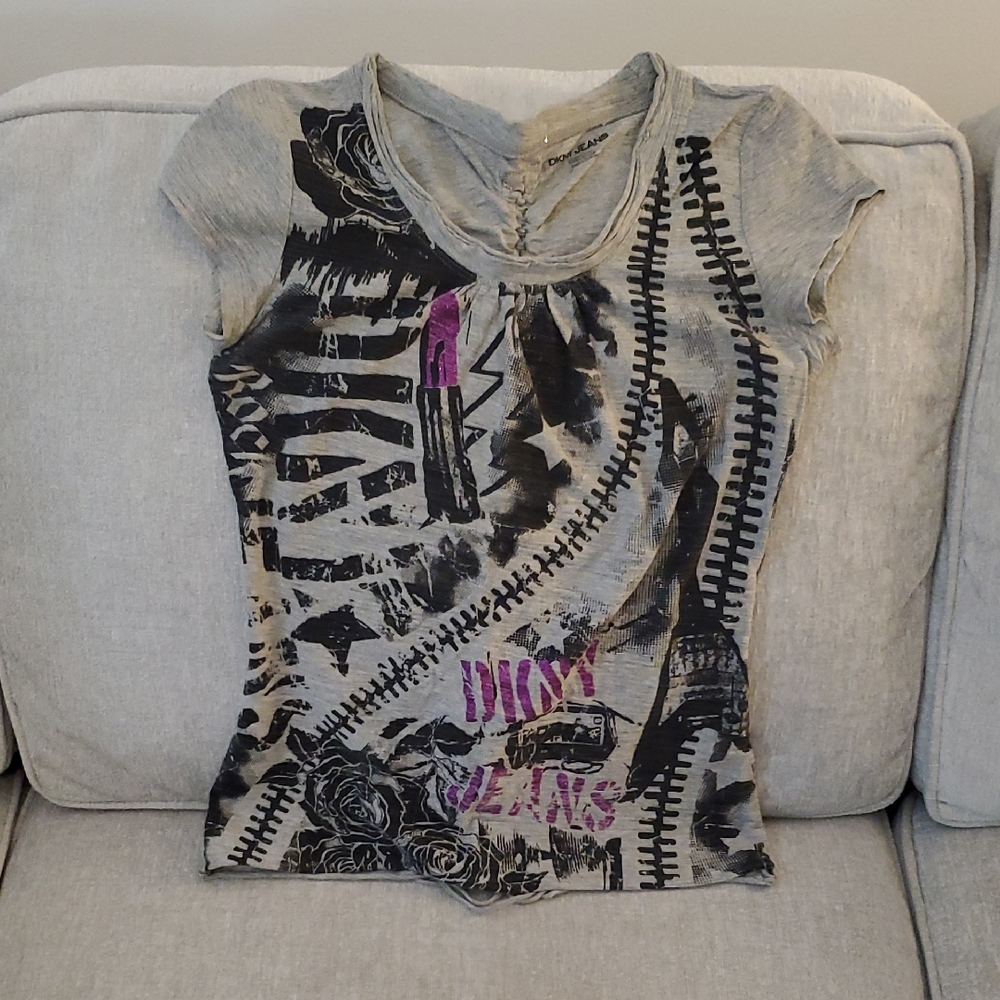 DKNY Short Sleeve Graphic Tee Gray